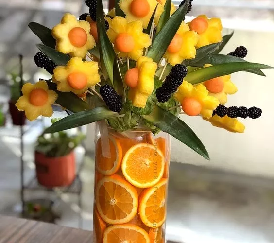 vase bouquet de fruits